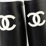 CHANEL Boots Size 36.5 22A Black Caoutchouk CC High Boots - Redeluxe
