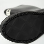 CHANEL Boots Size 36.5 22A Black Caoutchouk CC High Boots - Redeluxe