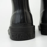 CHANEL Boots Size 36.5 22A Black Caoutchouk CC High Boots - Redeluxe