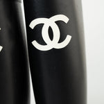 CHANEL Boots Size 36.5 22A Black Caoutchouk CC High Boots - Redeluxe
