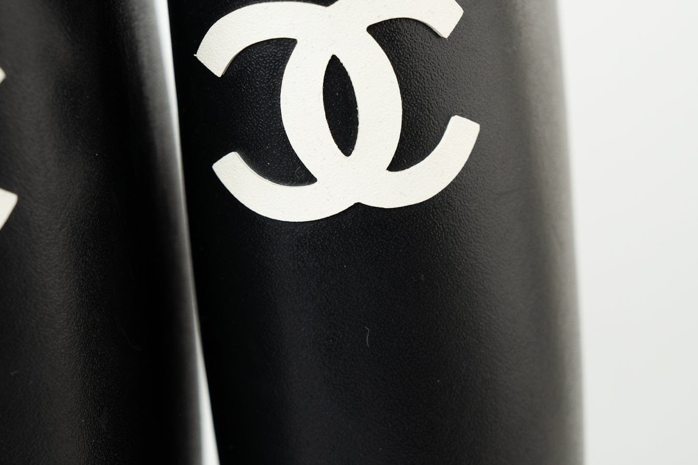 CHANEL Boots Size 36.5 22A Black Caoutchouk CC High Boots - Redeluxe