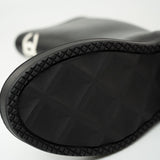 CHANEL Boots Size 36.5 22A Black Caoutchouk CC High Boots - Redeluxe