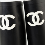CHANEL Boots Size 36.5 22A Black Caoutchouk CC High Boots - Redeluxe