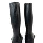 CHANEL Boots Size 36.5 22A Black Caoutchouk CC High Boots - Redeluxe