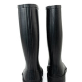 CHANEL Boots Size 36.5 22A Black Caoutchouk CC High Boots - Redeluxe