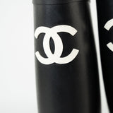 CHANEL Boots Size 36.5 22A Black Caoutchouk CC High Boots - Redeluxe