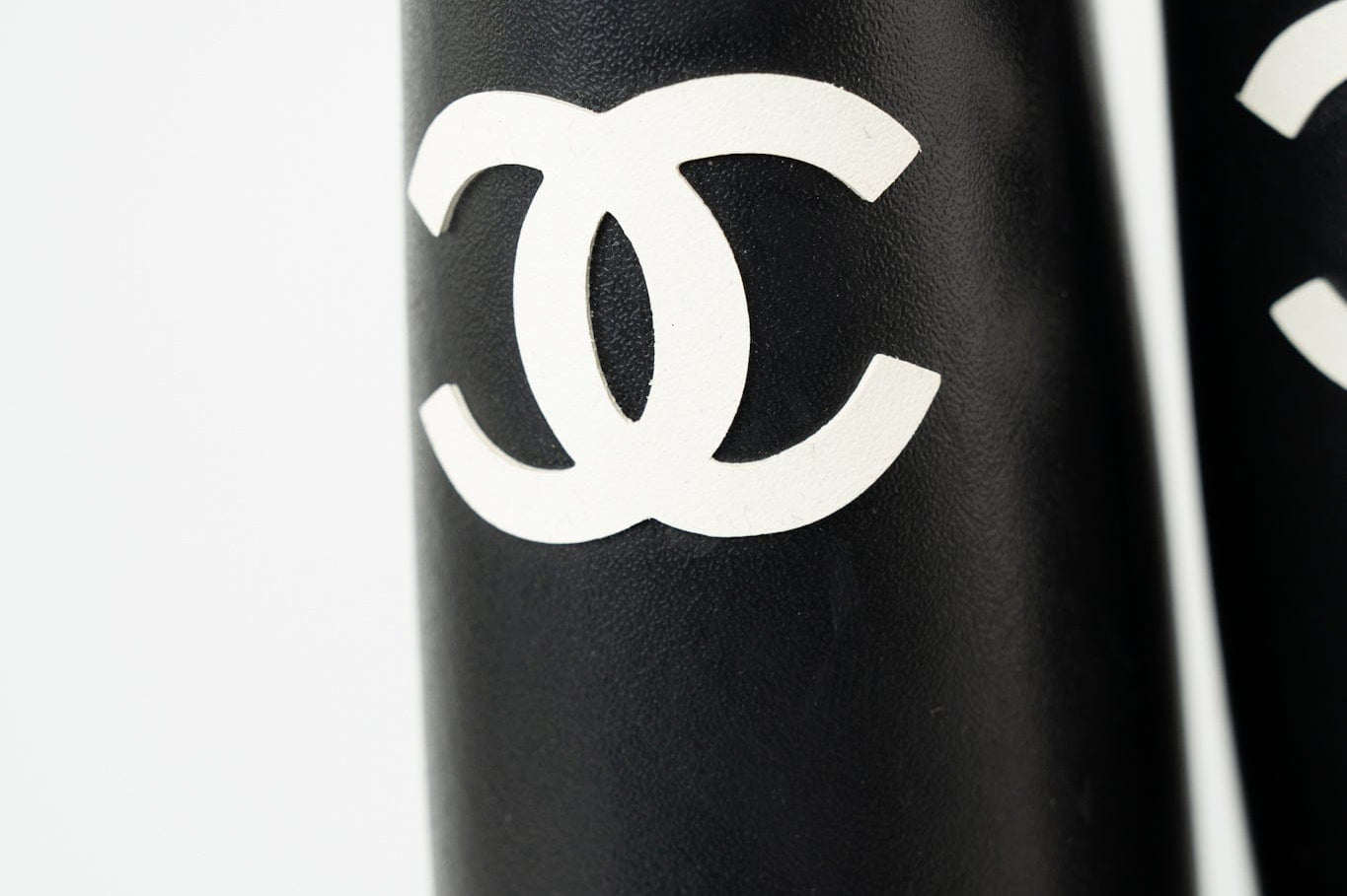 CHANEL Boots Size 36.5 22A Black Caoutchouk CC High Boots - Redeluxe