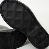 CHANEL Boots Size 36.5 22A Black Caoutchouk CC High Boots - Redeluxe