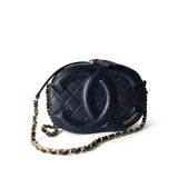 CHANEL Camera Case Seasonal 20S Coco Midnight Lambskin Quilted Camera Case Antique Gold Hardware - Redeluxe