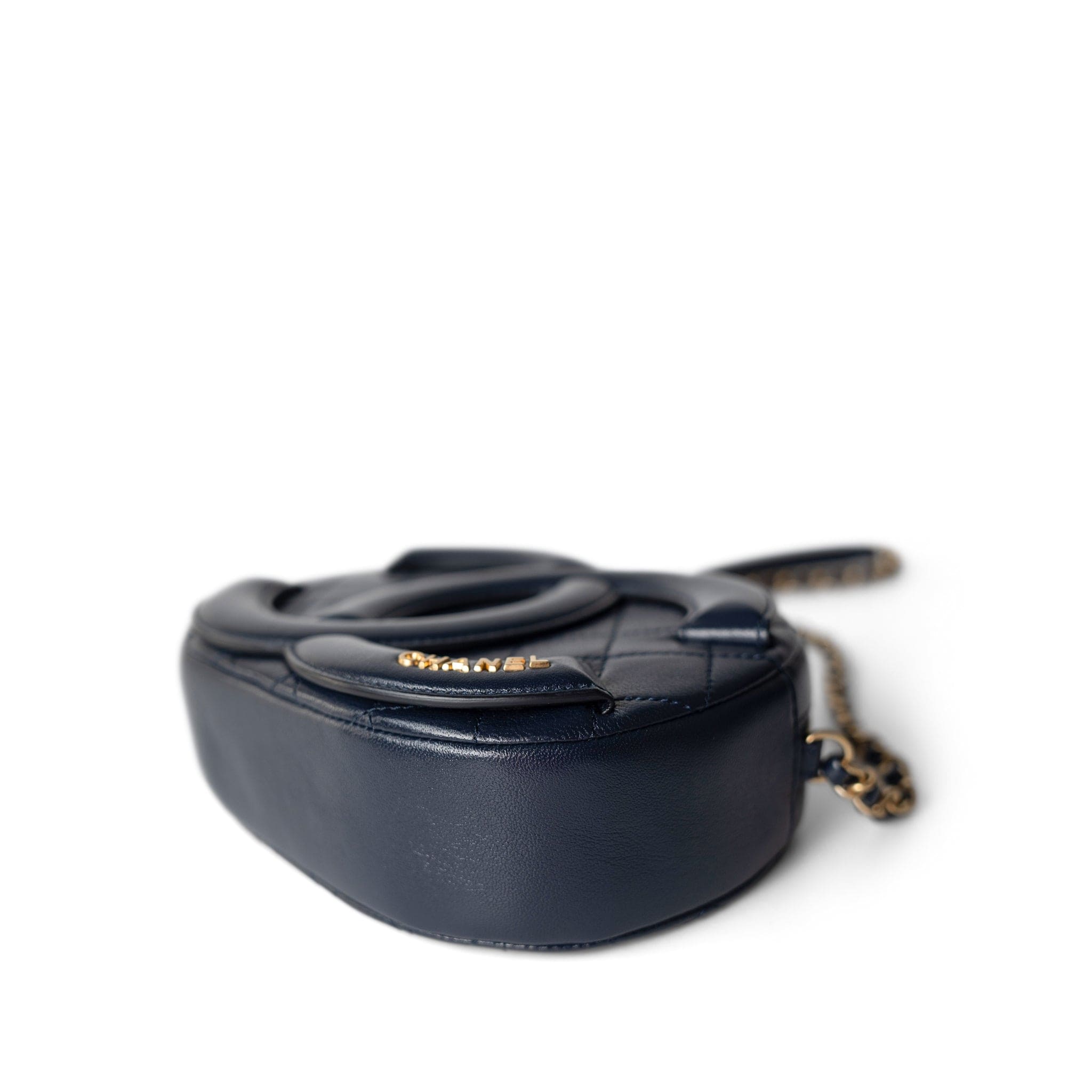 CHANEL Camera Case Seasonal 20S Coco Midnight Lambskin Quilted Camera Case Antique Gold Hardware - Redeluxe