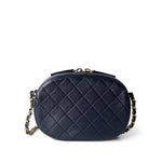 CHANEL Camera Case Seasonal 20S Coco Midnight Lambskin Quilted Camera Case Antique Gold Hardware - Redeluxe
