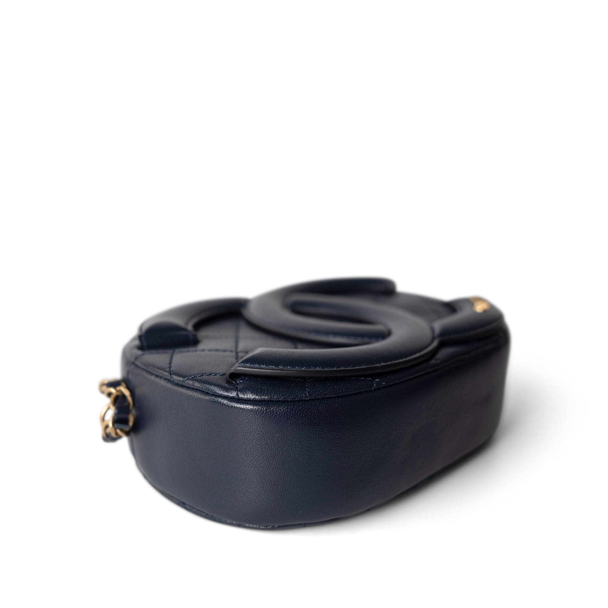 CHANEL Camera Case Seasonal 20S Coco Midnight Lambskin Quilted Camera Case Antique Gold Hardware - Redeluxe