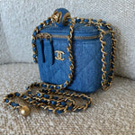 CHANEL Cosmetic Cases 22C Micro Denim Vanity Pearl Crush - Redeluxe