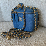 CHANEL Cosmetic Cases 22C Micro Denim Vanity Pearl Crush - Redeluxe