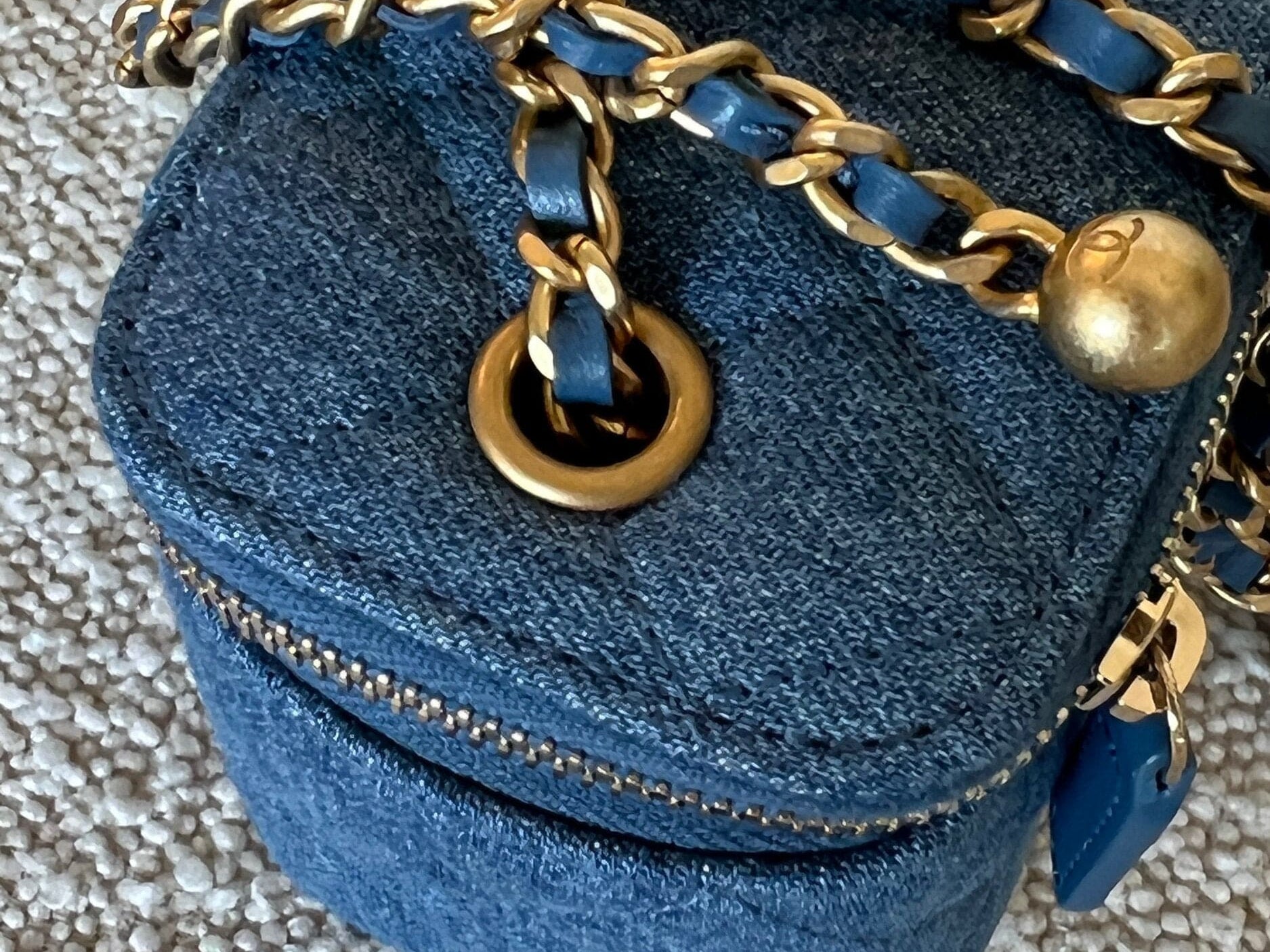 CHANEL Cosmetic Cases 22C Micro Denim Vanity Pearl Crush - Redeluxe