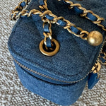 CHANEL Cosmetic Cases 22C Micro Denim Vanity Pearl Crush - Redeluxe