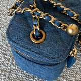 CHANEL Cosmetic Cases 22C Micro Denim Vanity Pearl Crush - Redeluxe