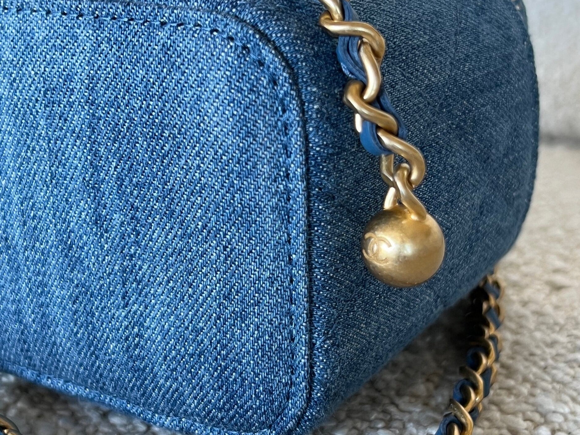 CHANEL Cosmetic Cases 22C Micro Denim Vanity Pearl Crush - Redeluxe