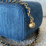 CHANEL Cosmetic Cases 22C Micro Denim Vanity Pearl Crush - Redeluxe