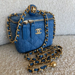 CHANEL Cosmetic Cases 22C Micro Denim Vanity Pearl Crush - Redeluxe