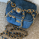 CHANEL Cosmetic Cases 22C Micro Denim Vanity Pearl Crush - Redeluxe