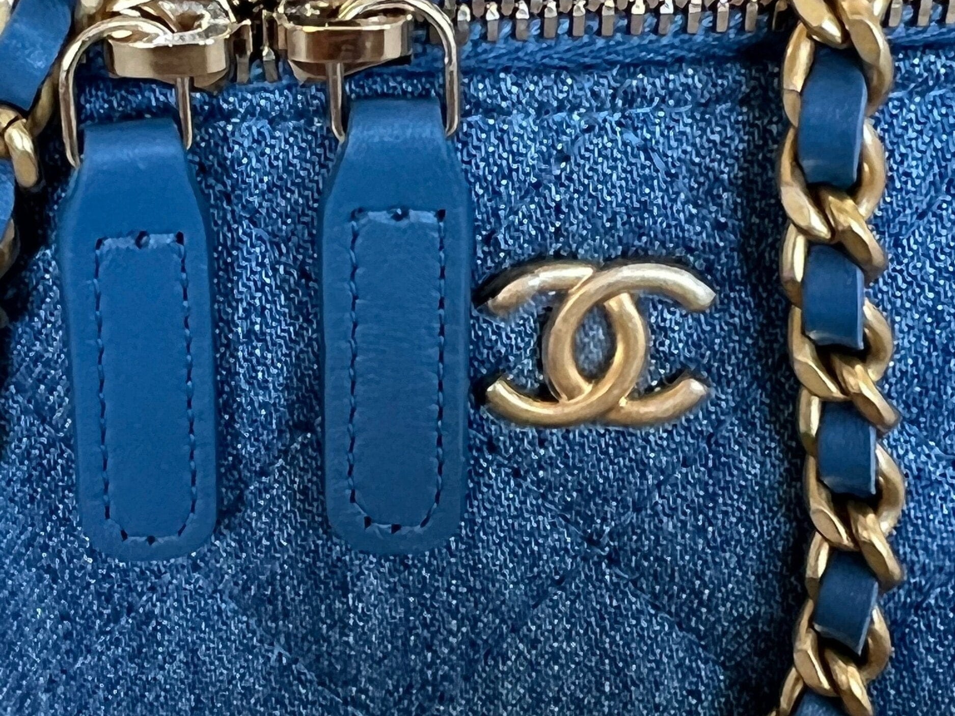 CHANEL Cosmetic Cases 22C Micro Denim Vanity Pearl Crush - Redeluxe