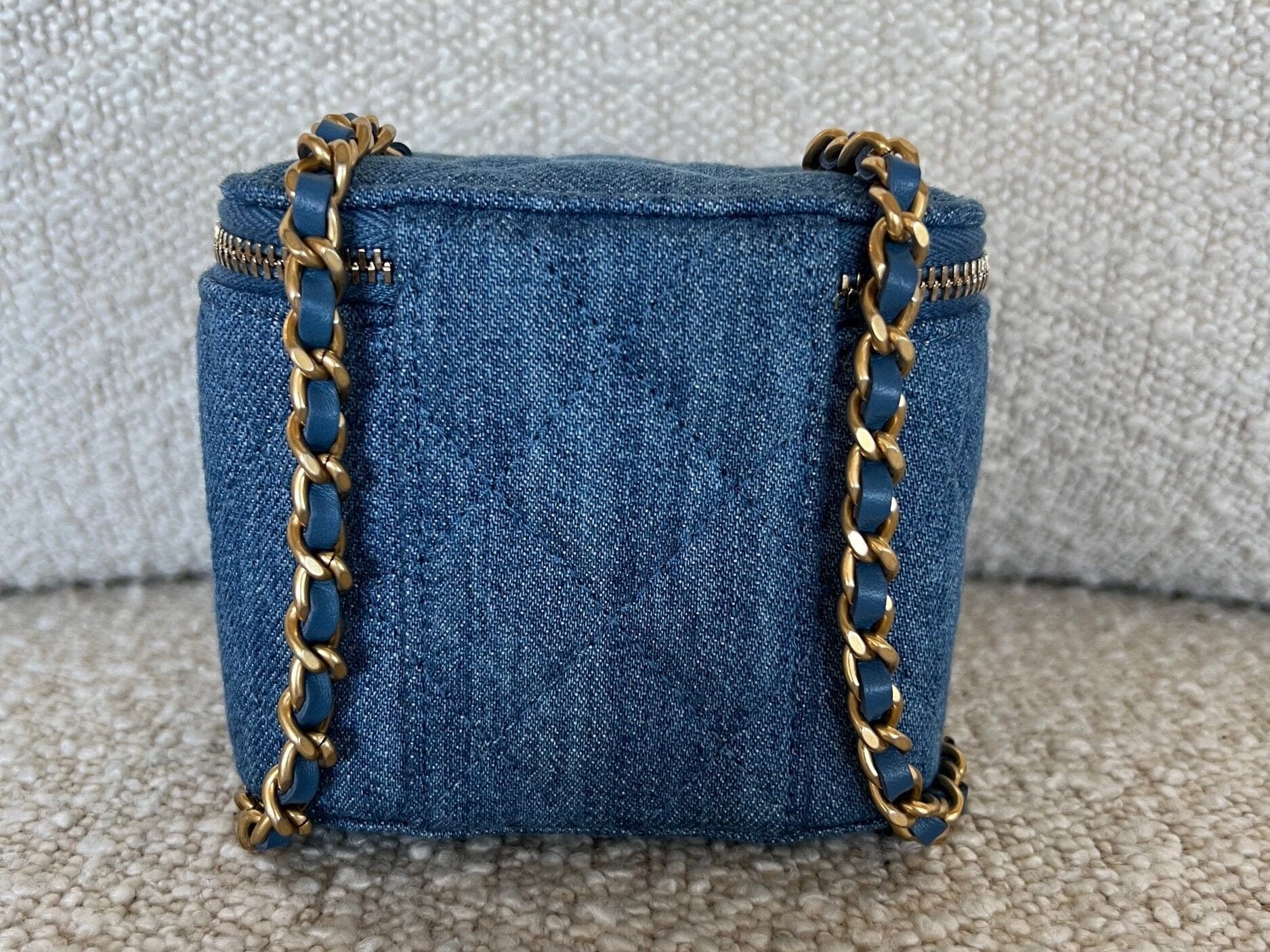 CHANEL Cosmetic Cases 22C Micro Denim Vanity Pearl Crush - Redeluxe