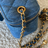 CHANEL Cosmetic Cases 22C Micro Denim Vanity Pearl Crush - Redeluxe