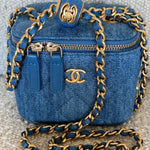 CHANEL Cosmetic Cases 22C Micro Denim Vanity Pearl Crush - Redeluxe