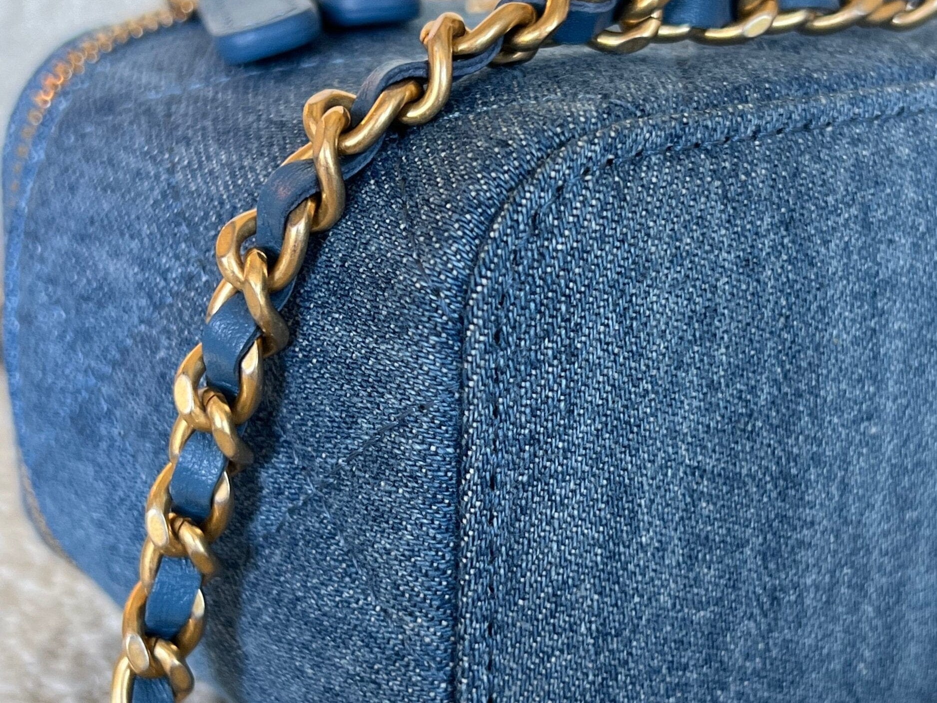 CHANEL Cosmetic Cases 22C Micro Denim Vanity Pearl Crush - Redeluxe