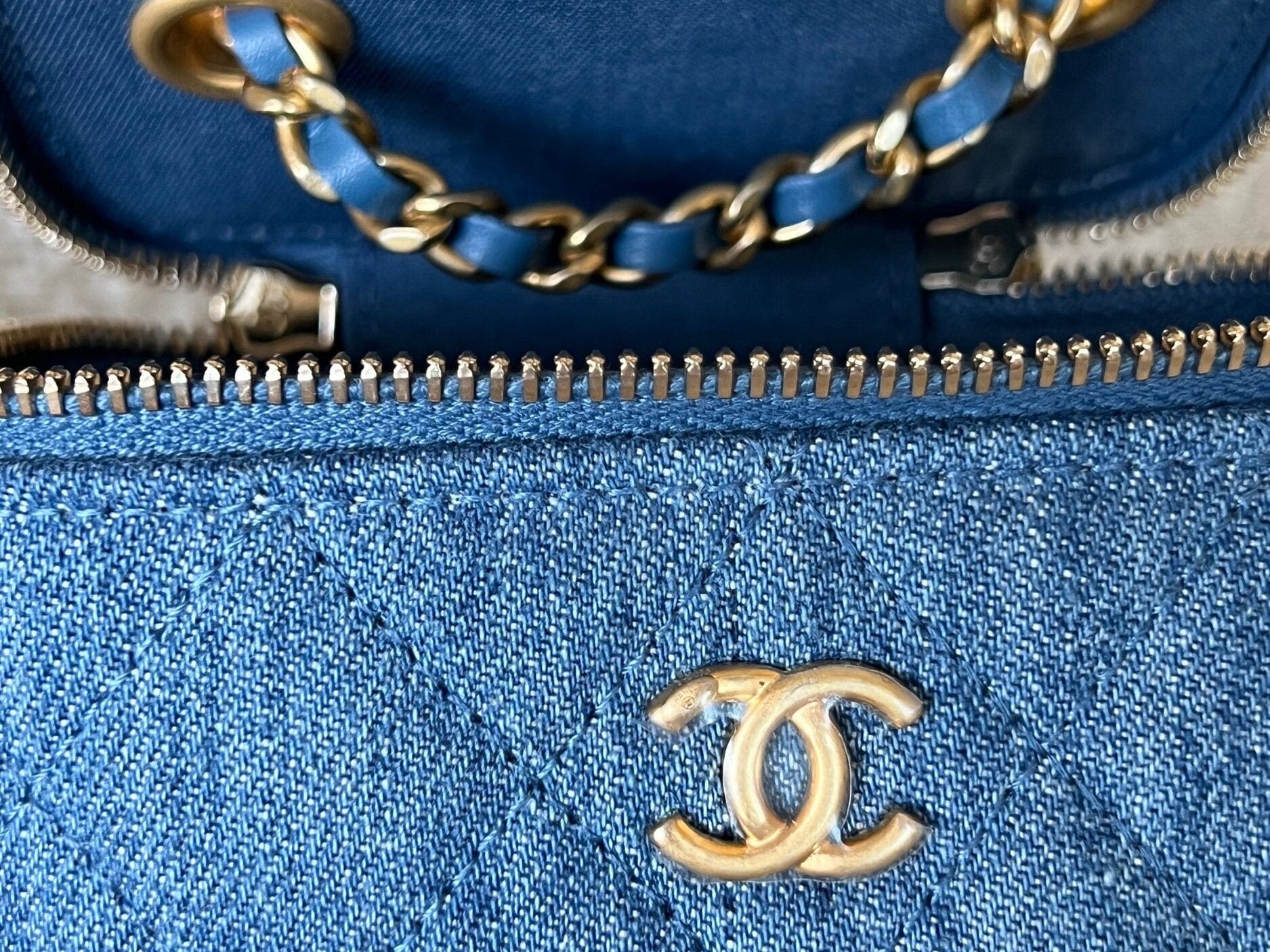 CHANEL Cosmetic Cases 22C Micro Denim Vanity Pearl Crush - Redeluxe