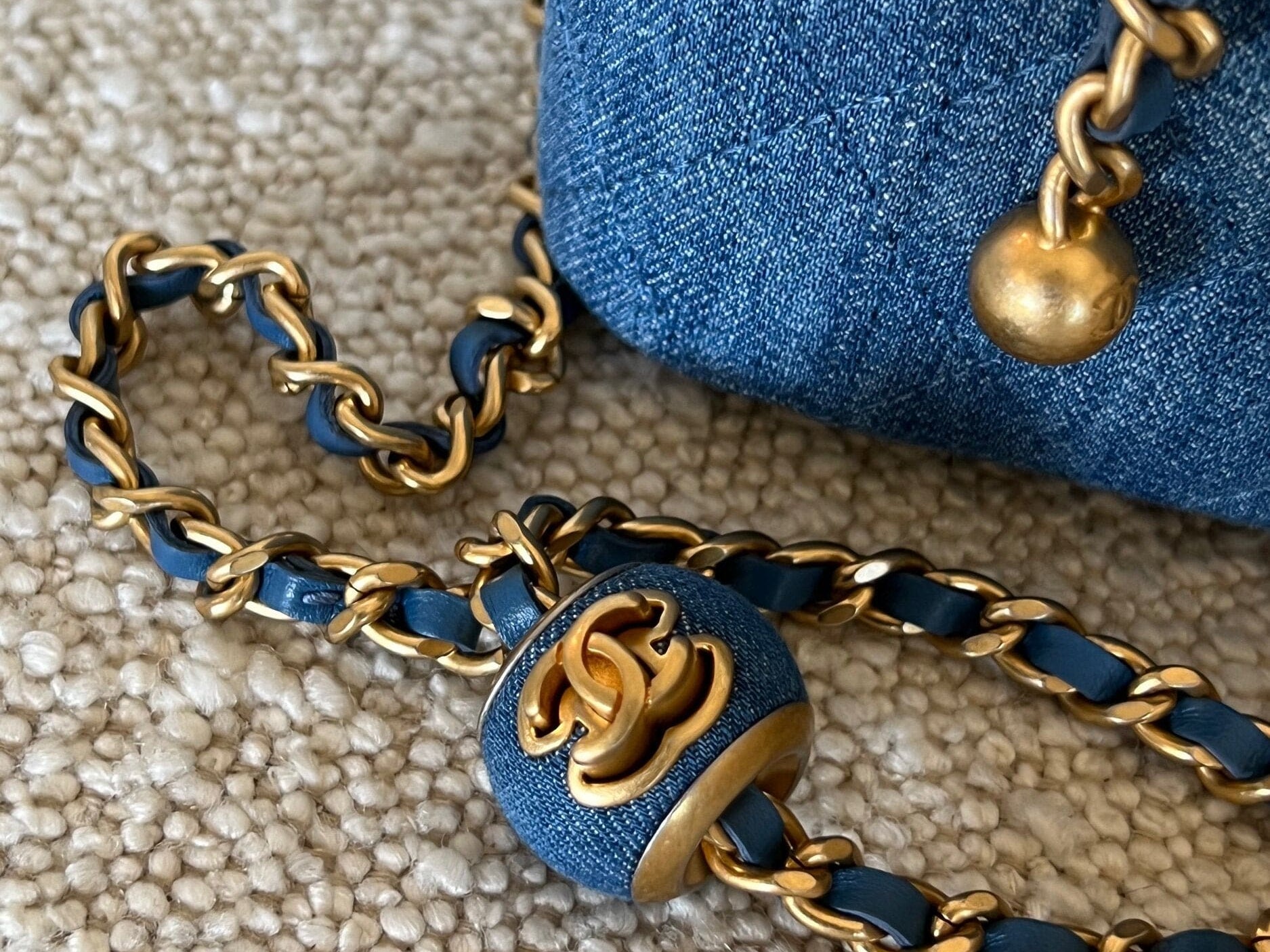 CHANEL Cosmetic Cases 22C Micro Denim Vanity Pearl Crush - Redeluxe