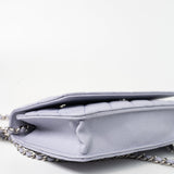 CHANEL Crossbody 21K Lavender Caviar Quilted Wallet On Chain WOC Silver Hardware - Redeluxe