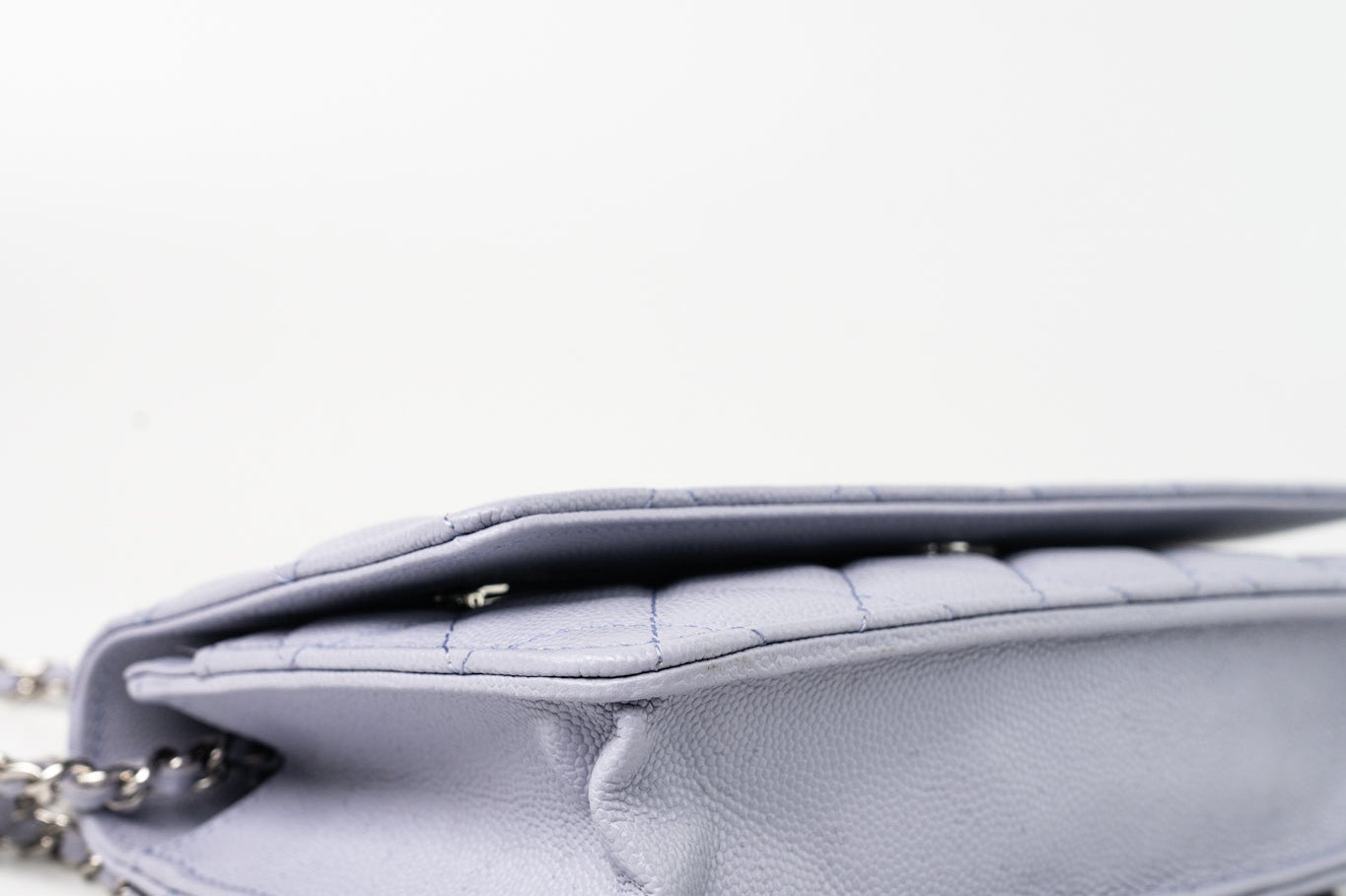 CHANEL Crossbody 21K Lavender Caviar Quilted Wallet On Chain WOC Silver Hardware - Redeluxe