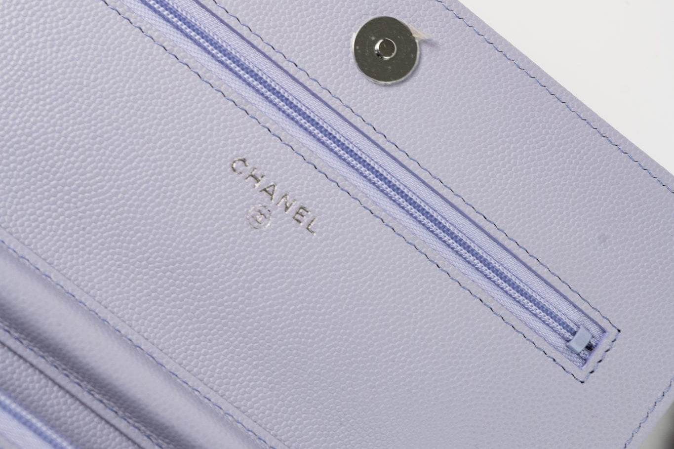 CHANEL Crossbody 21K Lavender Caviar Quilted Wallet On Chain WOC Silver Hardware - Redeluxe