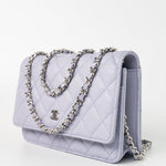 CHANEL Crossbody 21K Lavender Caviar Quilted Wallet On Chain WOC Silver Hardware - Redeluxe
