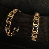 CHANEL Earrings Gold 21A CC Dangle Hoops Earrings Gold - Redeluxe