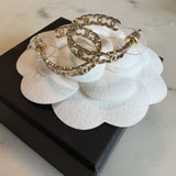 CHANEL Earrings Gold 21A CC Dangle Hoops Earrings Gold - Redeluxe