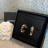 CHANEL Earrings Gold 21A CC Dangle Hoops Earrings Gold - Redeluxe
