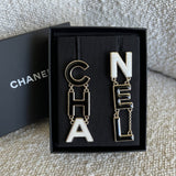 CHANEL Earrings Gold Cha-nel  Earrings Black, White and Gold - Redeluxe