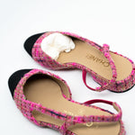 CHANEL Flats Chanel Tweed Slingbacks Size 36/5.5 Pink / Black - Redeluxe