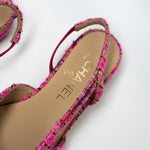 CHANEL Flats Chanel Tweed Slingbacks Size 36/5.5 Pink / Black - Redeluxe