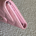 CHANEL Handbag 19S Pink Iridescent Caviar Quilted Flap Wallet - Redeluxe