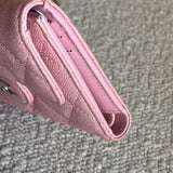 CHANEL Handbag 19S Pink Iridescent Caviar Quilted Flap Wallet - Redeluxe