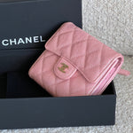 CHANEL Handbag 19S Pink Iridescent Caviar Quilted Flap Wallet - Redeluxe