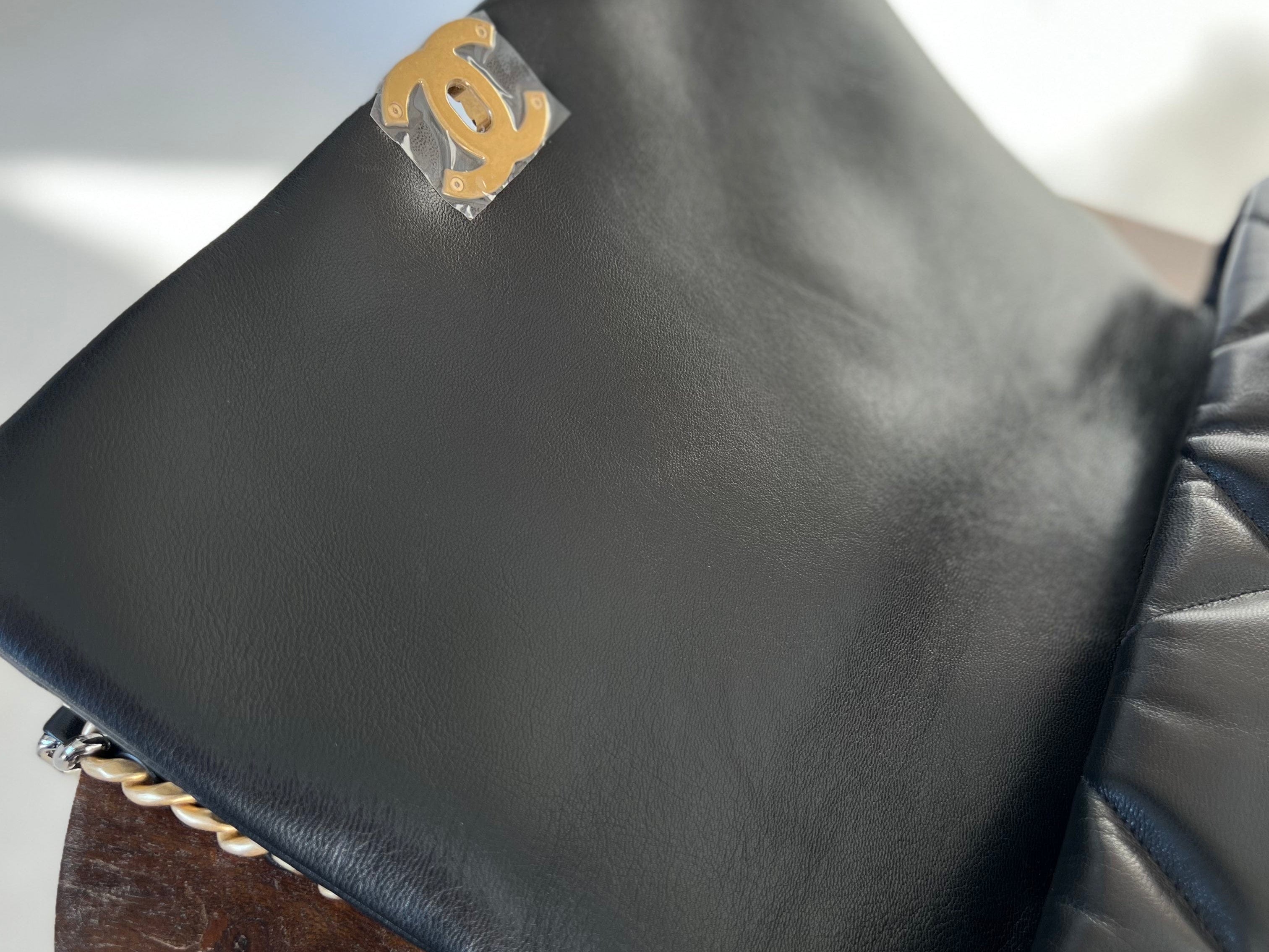 CHANEL Handbag 20A Black Goatskin Quilted 19 Flap Maxi Mixed Hardware - Redeluxe