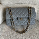 CHANEL Handbag 20C Grey Caviar Quilted Jumbo Classic Flap LGHW - Redeluxe