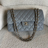 CHANEL Handbag 20C Grey Caviar Quilted Jumbo Classic Flap LGHW - Redeluxe