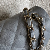 CHANEL Handbag 20C Grey Caviar Quilted Jumbo Classic Flap LGHW - Redeluxe