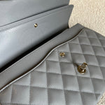 CHANEL Handbag 20C Grey Caviar Quilted Jumbo Classic Flap LGHW - Redeluxe